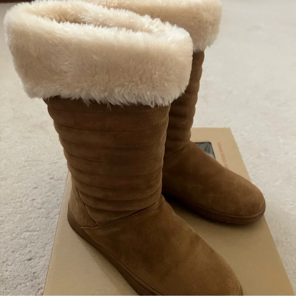 STYLE & CO Novaa Genuine Suede Boots Chestnut Women's 10